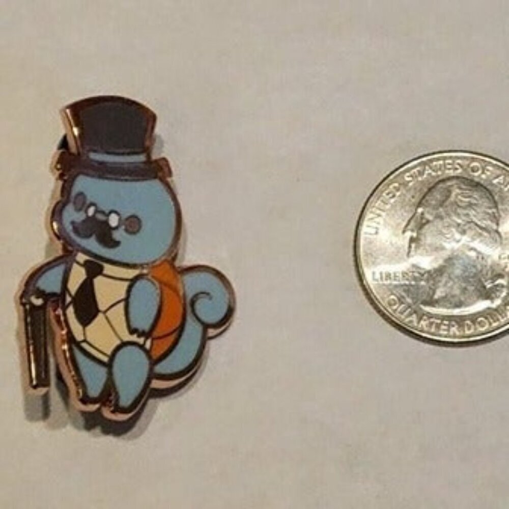 Pokemon Gentlemen Squirtle Enamel Pin - Dapper Collectible - Picture 3 of 4